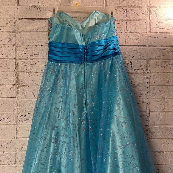 Dresses by Deb Blue Embellished Strapless Princess Prom Dress 7/8 - Picture 7 of 12